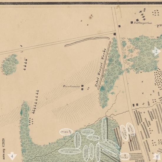 Burial Map: click on a highlighted area for more information