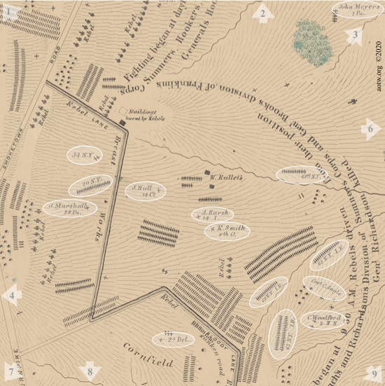 Burial Map: click on a highlighted area for more information