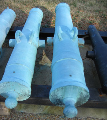 24 and 32 pounder howitzer tubes (C. Swain)