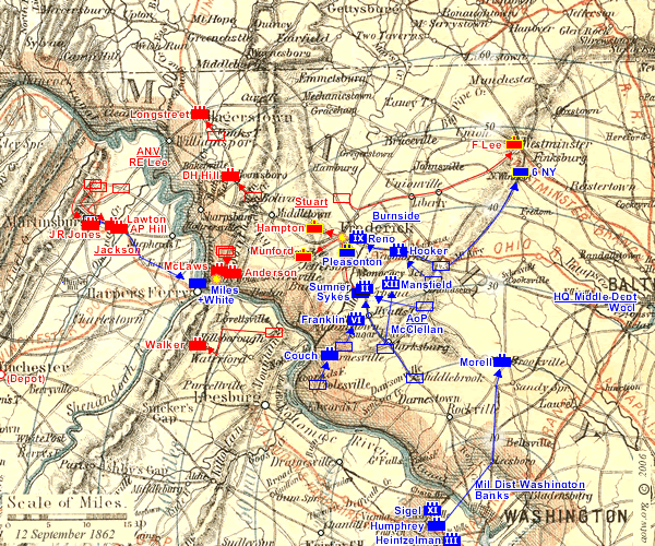 Battlefield Map: click on a unit for more information about it