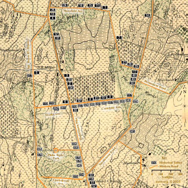 Tablet Locating Map: click on a tablet symbol for full text display