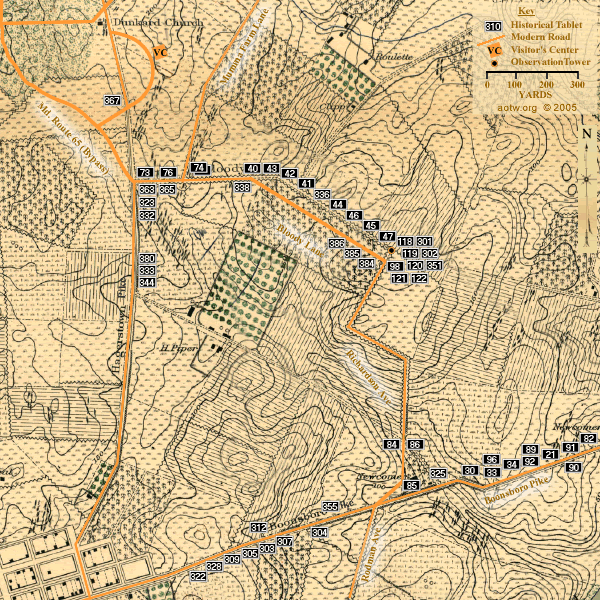 Tablet Locating Map: click on a tablet symbol for full text display