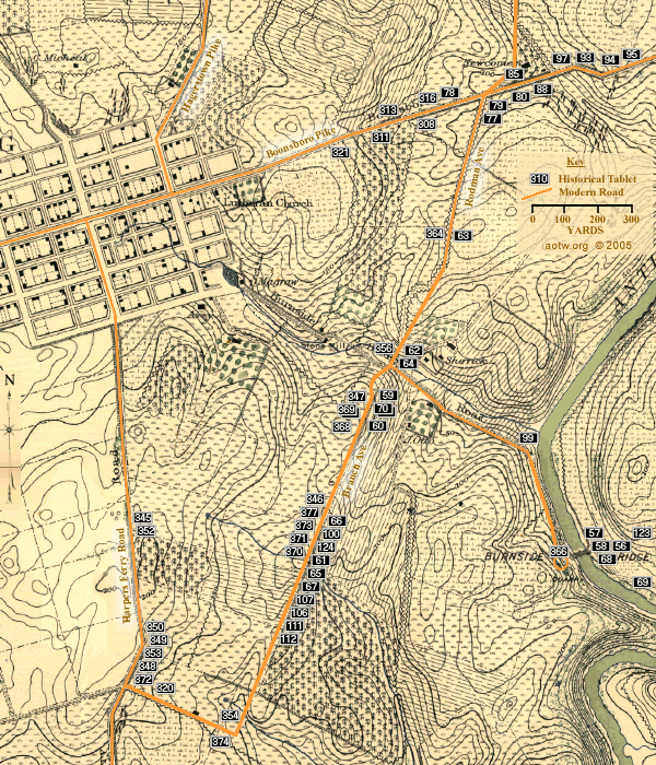 Tablet Locating Map: click on a tablet symbol for full text display